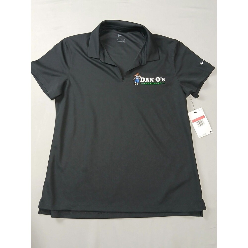 Nike Golf Dri-FIT Polo Womens Size L Black Dan-O's Seasoning Embroidered NWT